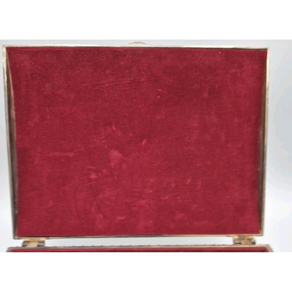 Vintage Godinger Silver Plated Large Jewelry Box Red Velvet Interior 1980s
